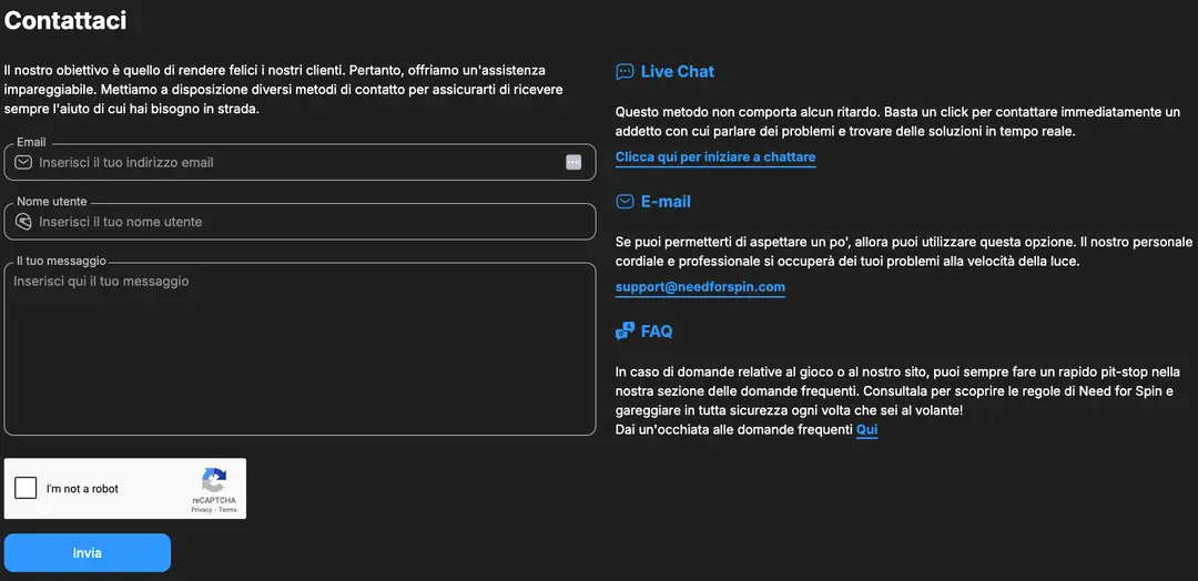 Assistenza Clienti di Need for Spin